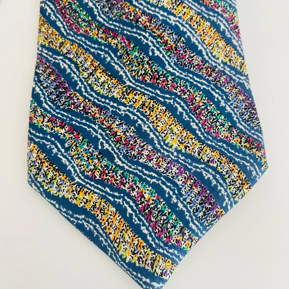 90s Silk Tundra Wide Multicolor Tie 57”